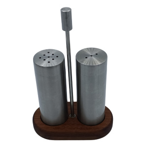 2'li mat paslanmaz ceviz tuzluk seti